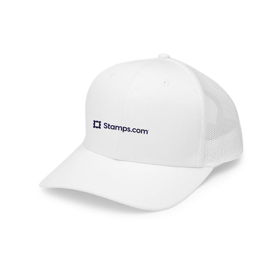 The Hauler Classic Trucker Hat - Stamps White Indigo Logo